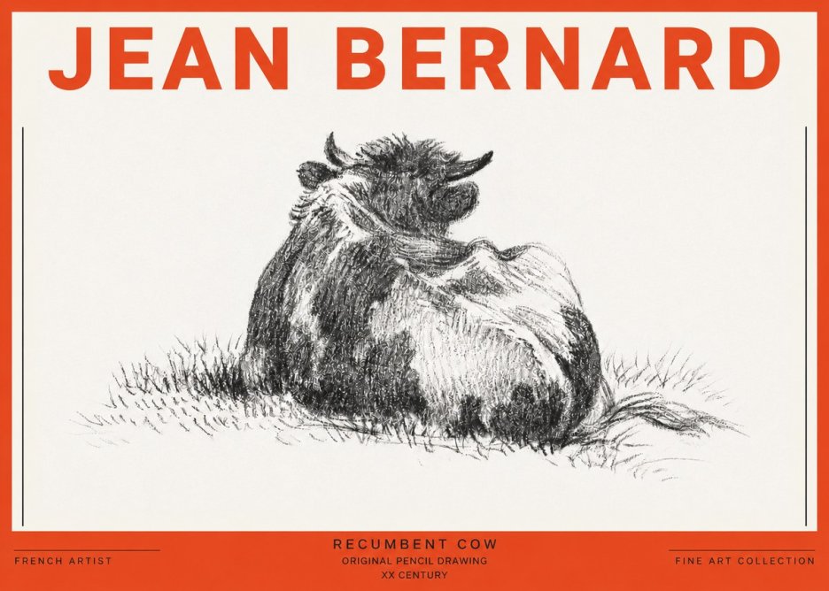 Jean Bernard Resting Highland Cow No5 - Plakat