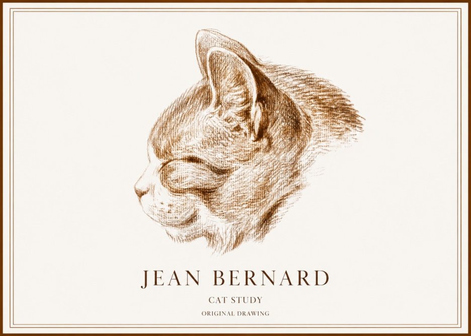 Jean Bernard Cat Study VI No1 - Plakat