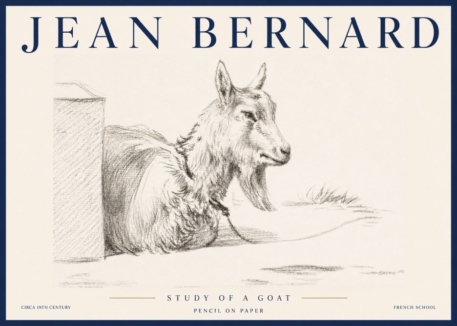 Jean Bernard Study of a Goat IV No5 - Plakat
