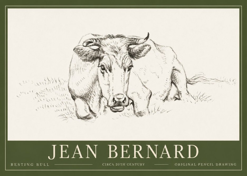 Jean Bernard Resting Cow II No6 - Plakat