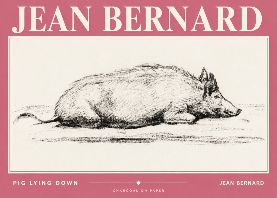Jean Bernard Resting Pig I No4 - Plakat