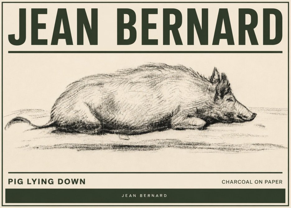 Jean Bernard Resting Pig I No5 - Plakat