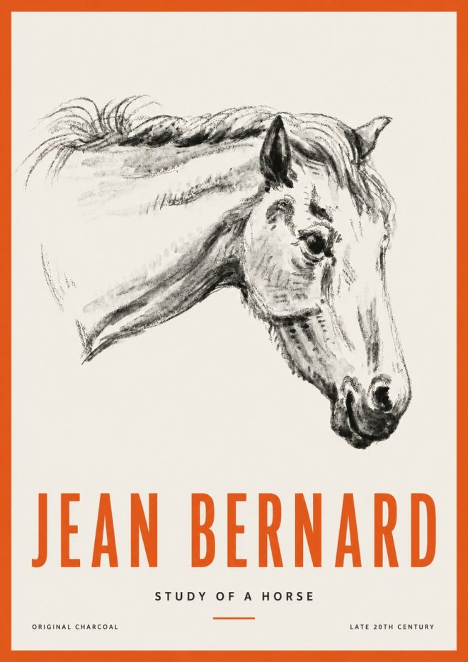 Jean Bernard Study of a Horse VIII No2 - Plakat