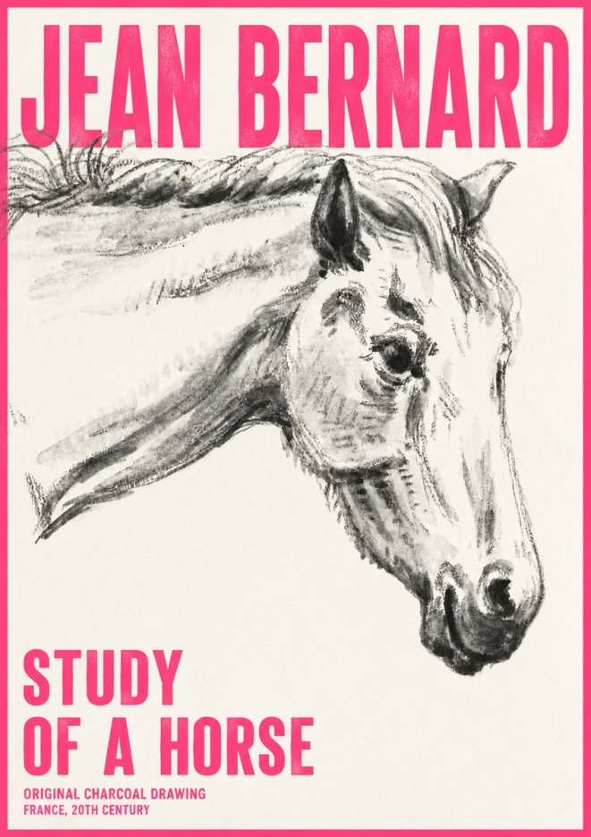 Jean Bernard Study of a Horse VIII No6 - Plakat
