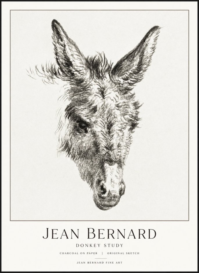 Jean Bernard Donkey Study IV No3 - Plakat