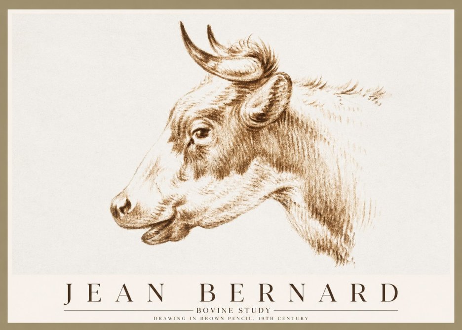 Jean Bernard Bovine Study II No1 - Plakat