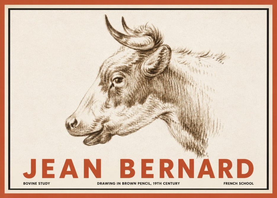 Jean Bernard Bovine Study II No2 - Plakat