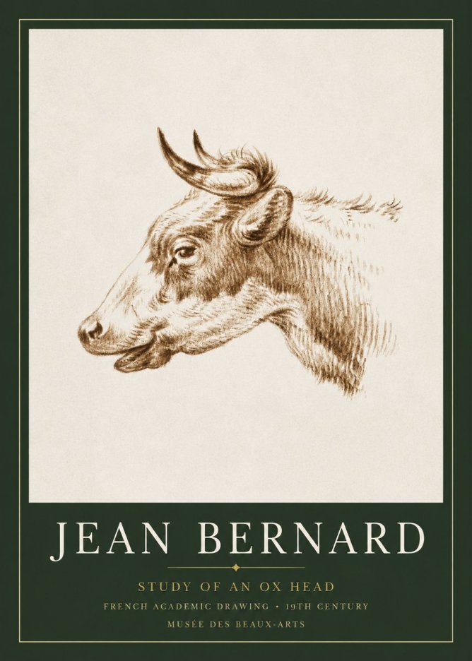 Jean Bernard Bovine Study II No5 - Plakat