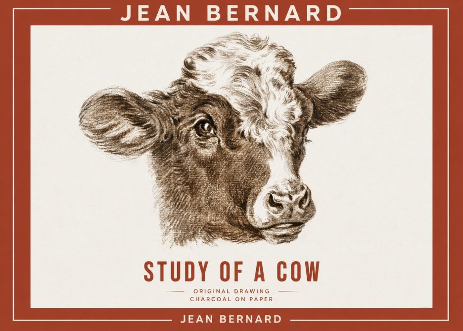 Jean Bernard Study of a Cow VIII No2 - Plakat