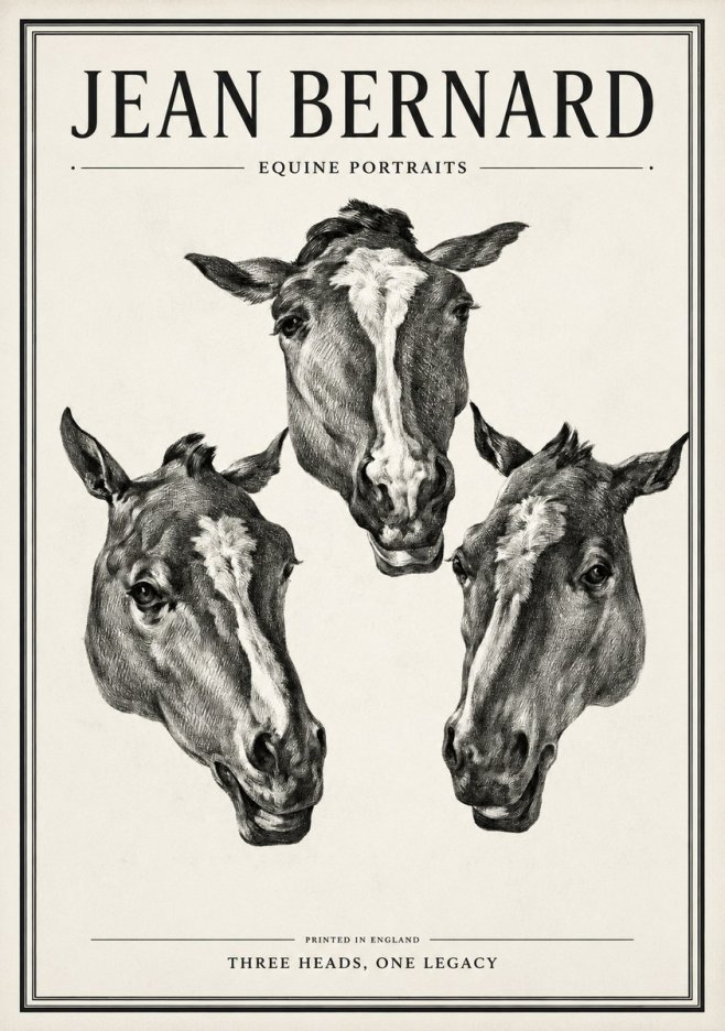 Jean Bernard Three Studies of a Horse No2 - Plakat