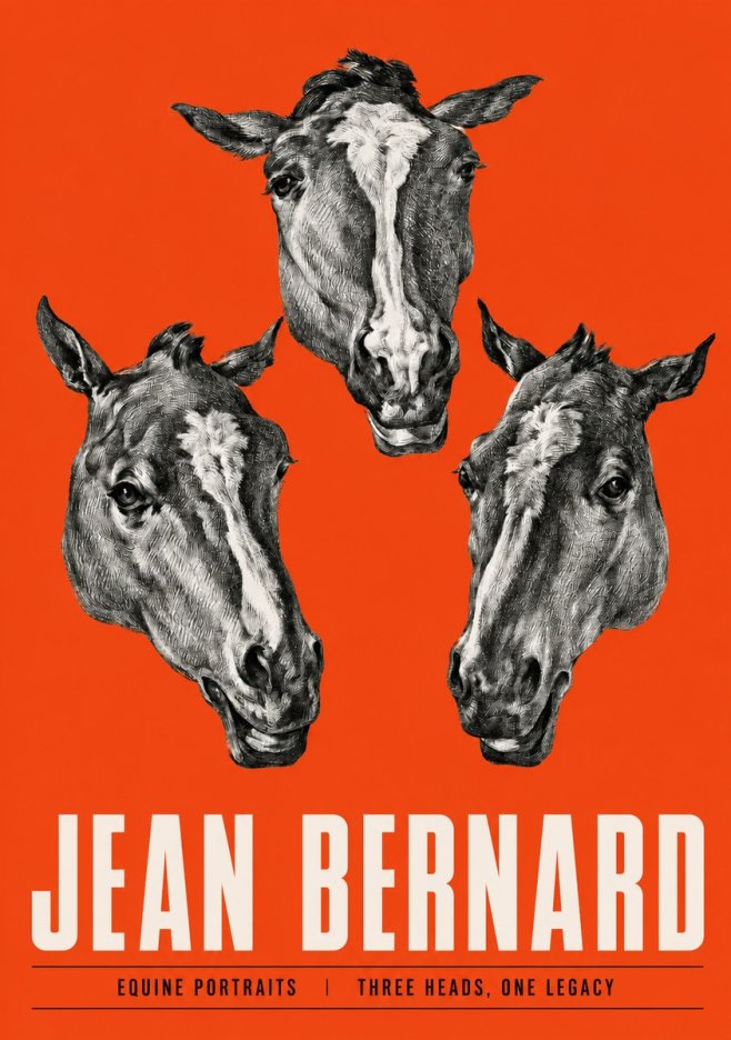 Jean Bernard Three Studies of a Horse No3 - Plakat