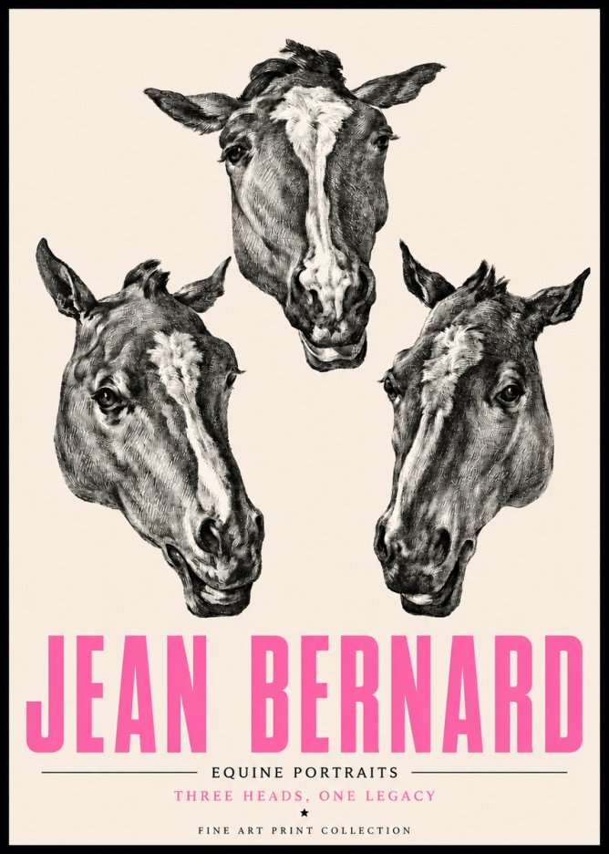 Jean Bernard Three Studies of a Horse No5 - Plakat