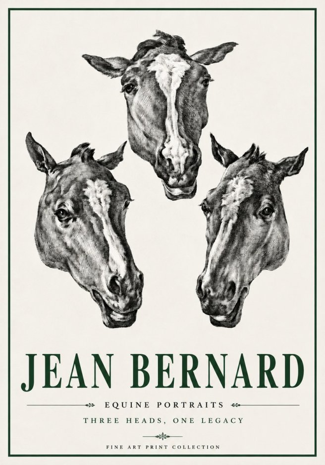 Jean Bernard Three Studies of a Horse No6 - Plakat