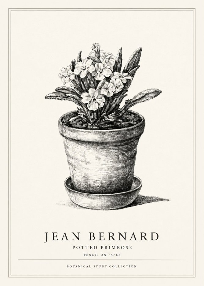 Jean Bernard Potted Primrose No1 - Plakat