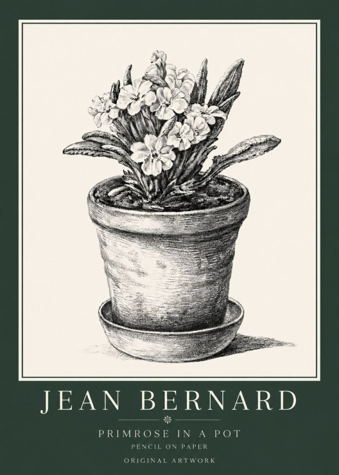 Jean Bernard Potted Primrose No4 - Plakat