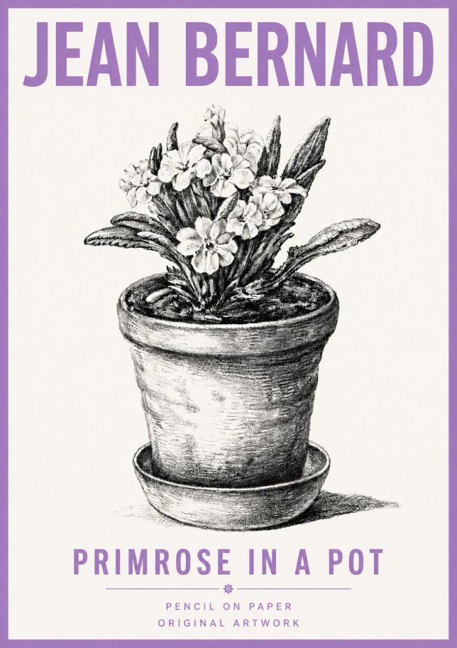 Jean Bernard Potted Primrose No5 - Plakat