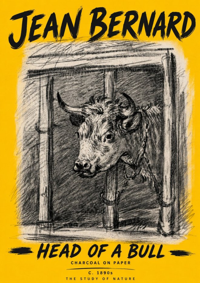 Jean Bernard Study of a Bull II No6 - Plakat