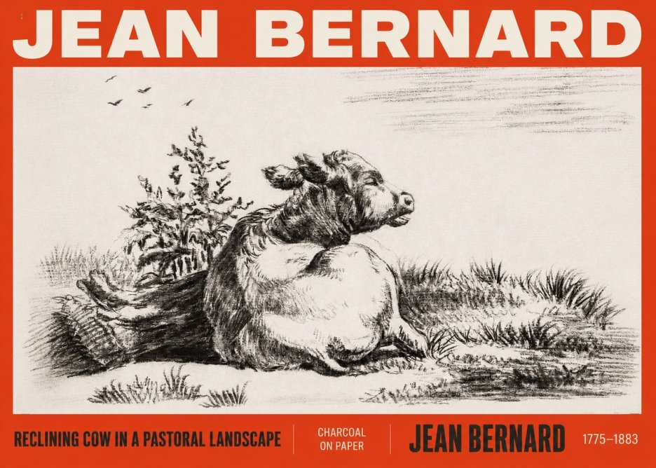 Jean Bernard Study of a Calf III No3 - Plakat