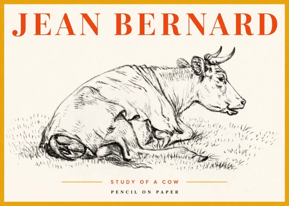 Jean Bernard Resting Cow III No5 - Plakat