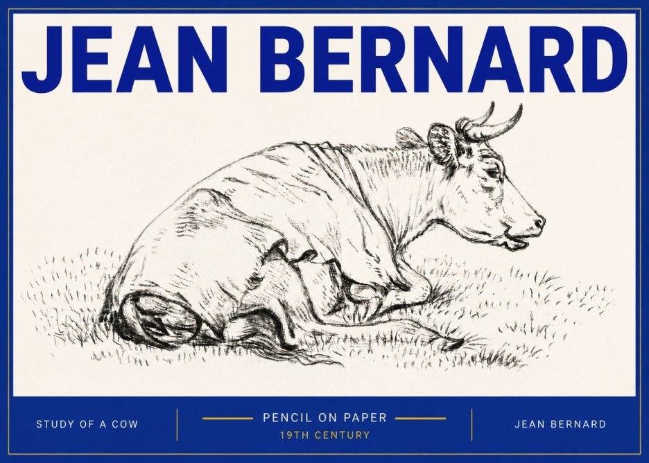 Jean Bernard Resting Cow III No6 - Plakat