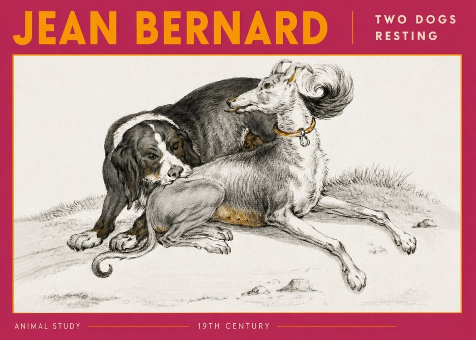 Jean Bernard Two Dogs Resting No6 - Plakat