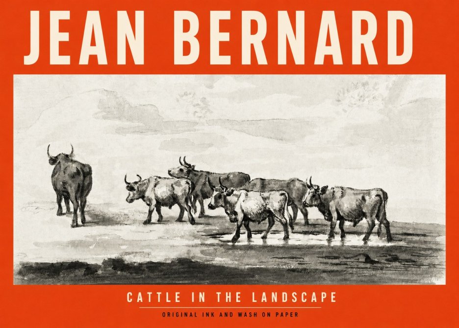 Jean Bernard Cattle in the Landscape No2 - Plakat