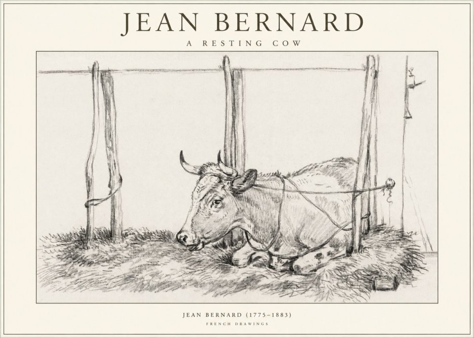 Jean Bernard A Resting Cow No1 - Plakat