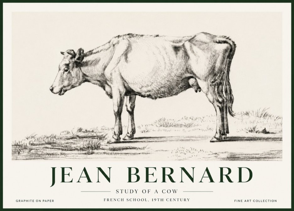 Jean Bernard Study of a Cow XI No5 - Plakat