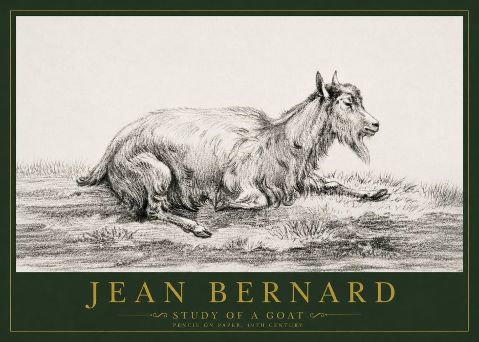 Jean Bernard Study of a Goat V No4 - Plakat