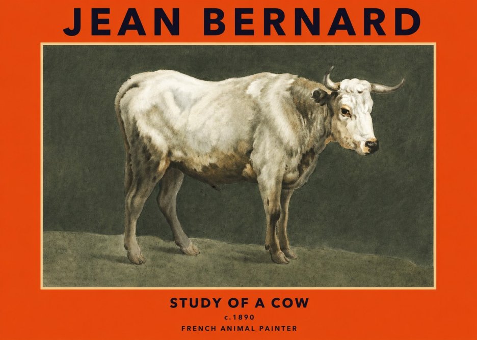 Jean Bernard Study of a Cow C. 1890 No2 - Plakat