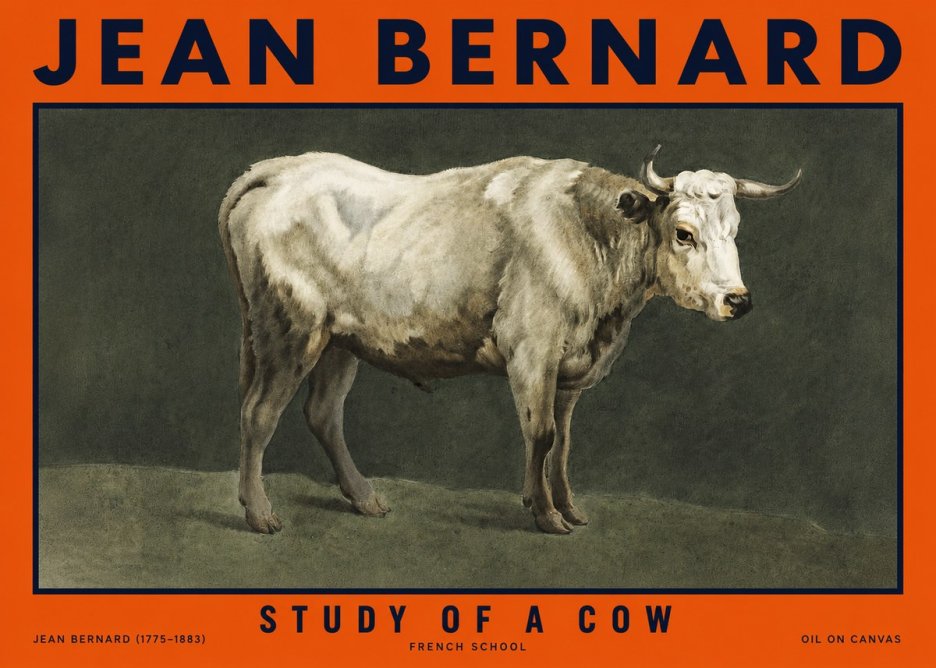 Jean Bernard Study of a Cow C. 1890 No6 - Plakat