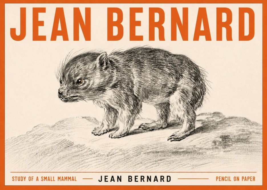 Jean Bernard Study of a Small Mammal No3 - Plakat