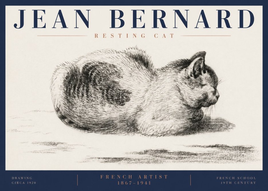 Jean Bernard Resting Cat No6 - Plakat