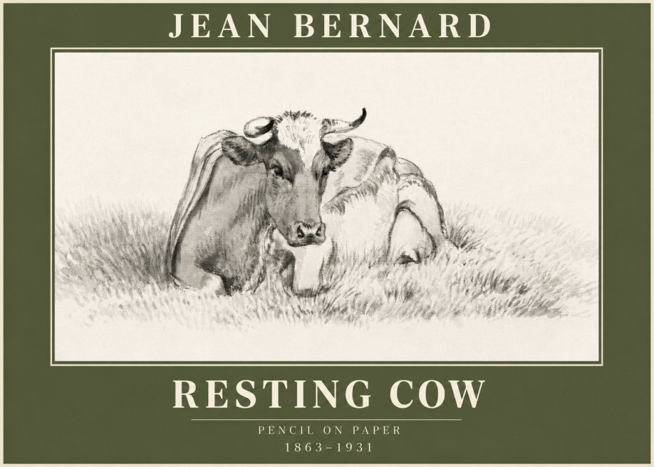 Jean Bernard Resting Cow IV No3 - Plakat
