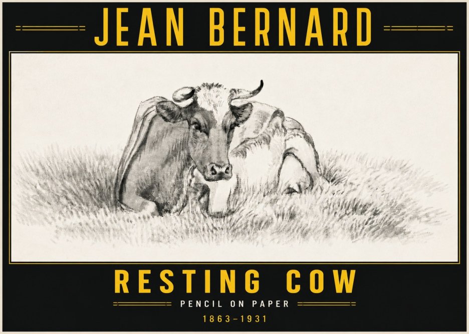 Jean Bernard Resting Cow IV No6 - Plakat