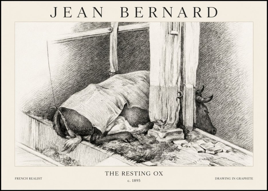 Jean Bernard The Resting Ox No1 - Plakat