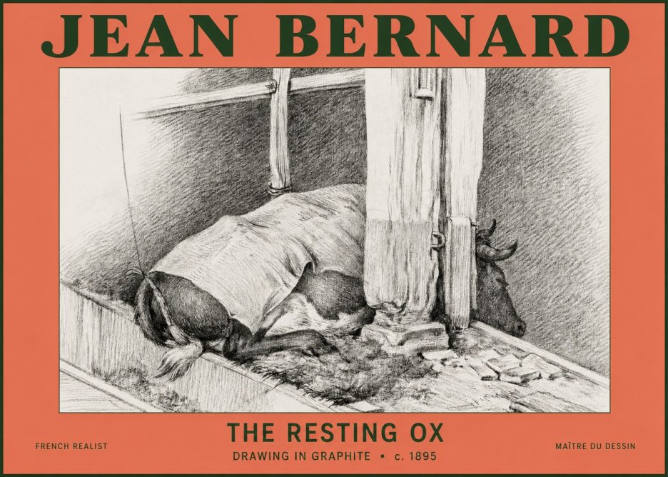 Jean Bernard The Resting Ox No2 - Plakat