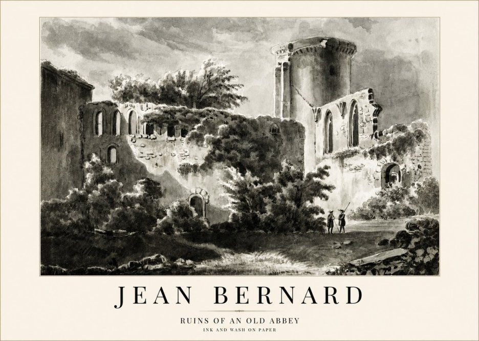 Jean Bernard Ruins of an Old Abbey No1 - Plakat