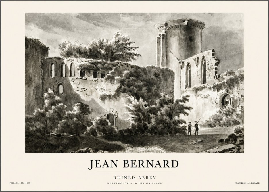 Jean Bernard Ruins of an Old Abbey No2 - Plakat