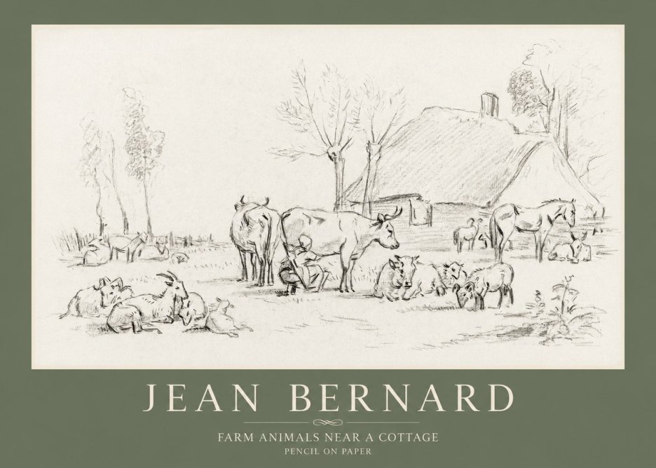 Jean Bernard Farmyard Scene No4 - Plakat