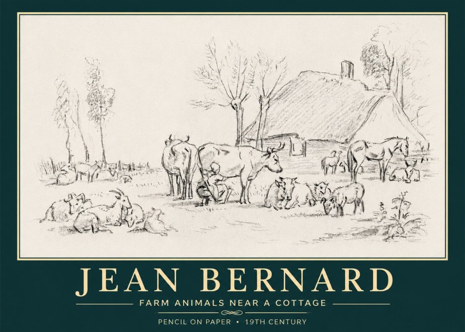Jean Bernard Farmyard Scene No6 - Plakat