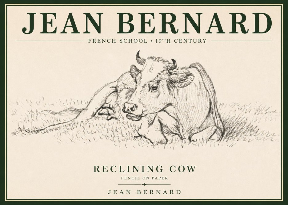 Jean Bernard Reclining Cow III No4 - Plakat