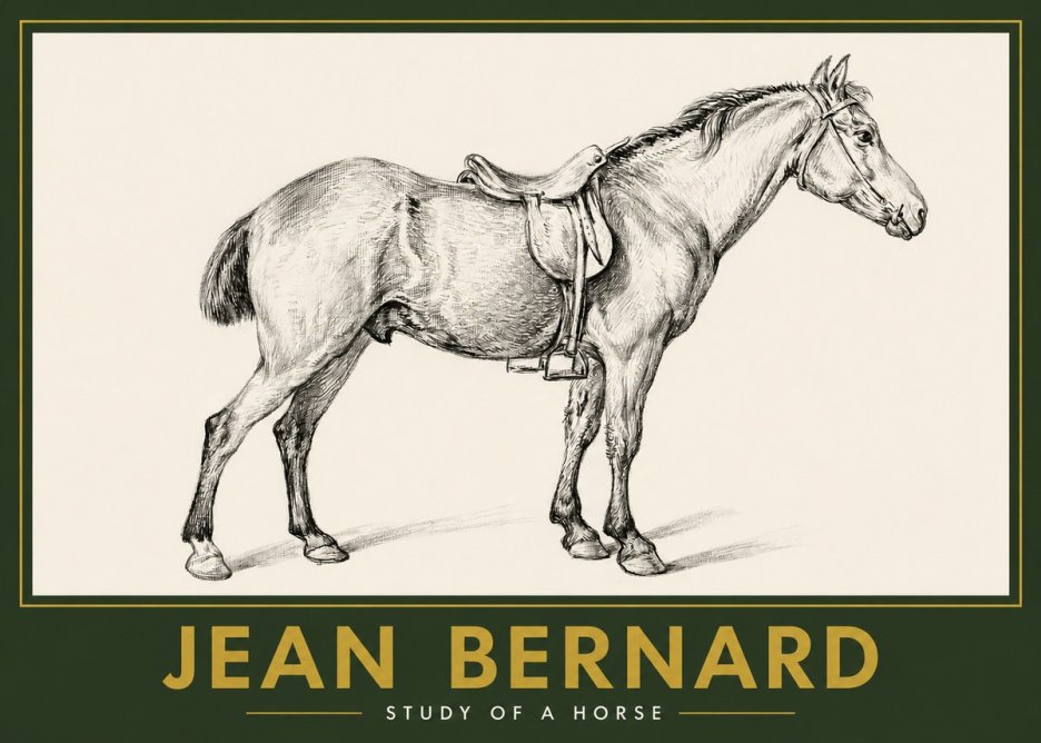 Jean Bernard Study of a Horse X No2 - Plakat