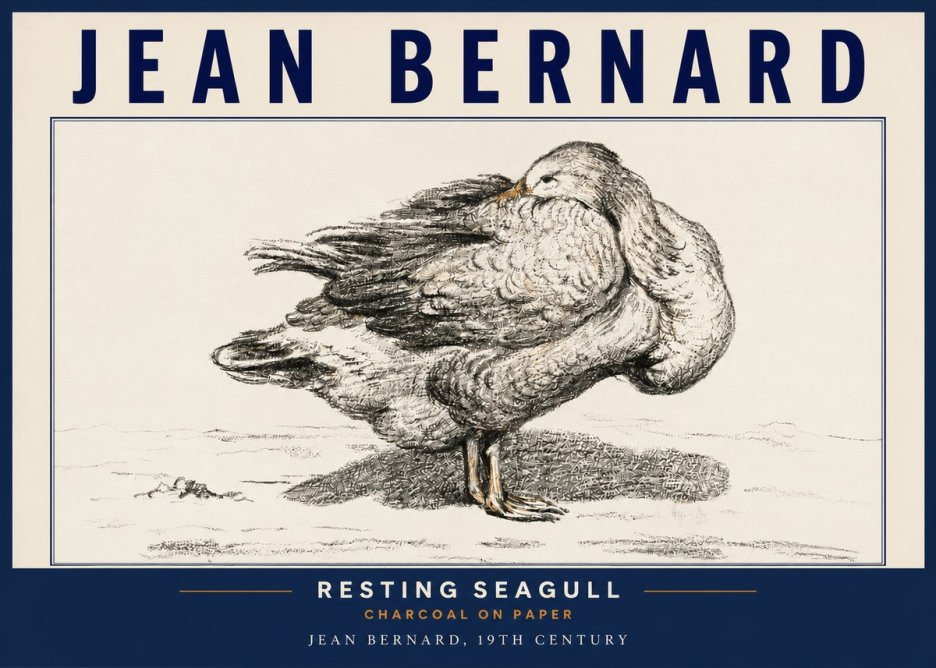 Jean Bernard Resting Seagull No4 - Plakat