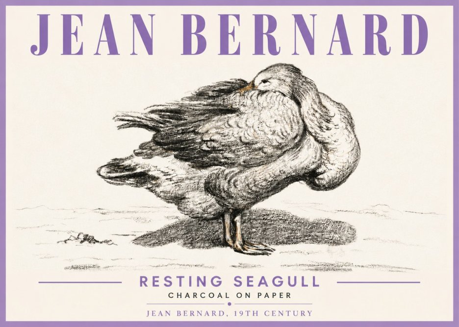 Jean Bernard Resting Seagull No6 - Plakat
