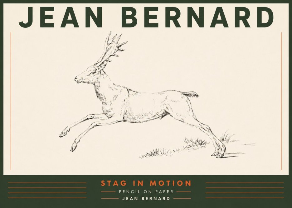 Jean Bernard Stag in Motion No4 - Plakat