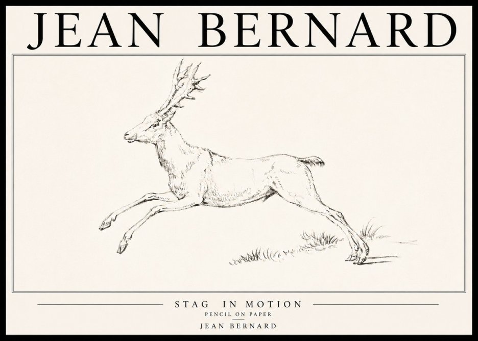 Jean Bernard Stag in Motion No6 - Plakat