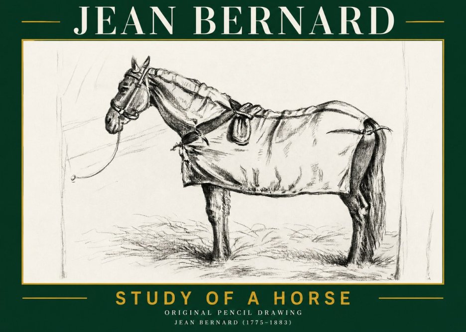 Jean Bernard Study of a Horse XI No2 - Plakat