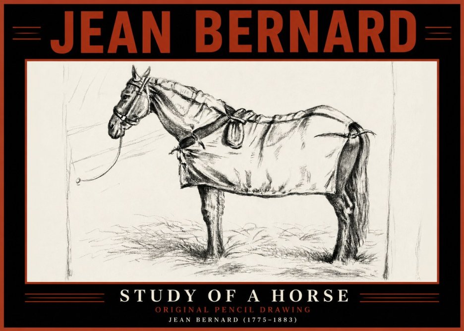 Jean Bernard Study of a Horse XI No6 - Plakat