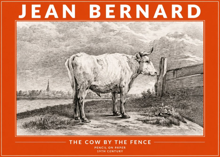 Jean Bernard Study of a Cow XV No4 - Plakat